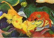 Franz Marc Cows, Yellow, Red, Green oil painting picture wholesale